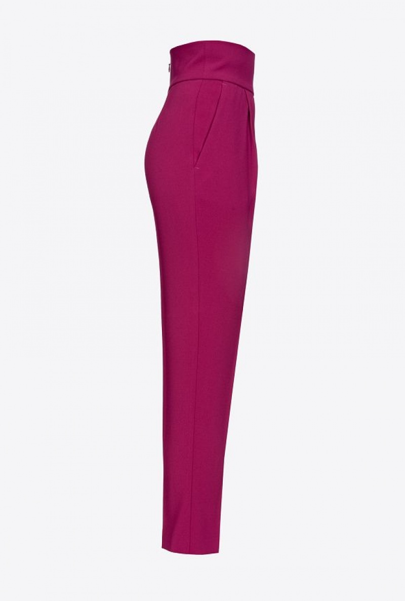 Pinko High-waisted Stretch CrêPe Trousers Fialové | SN-PKO33714