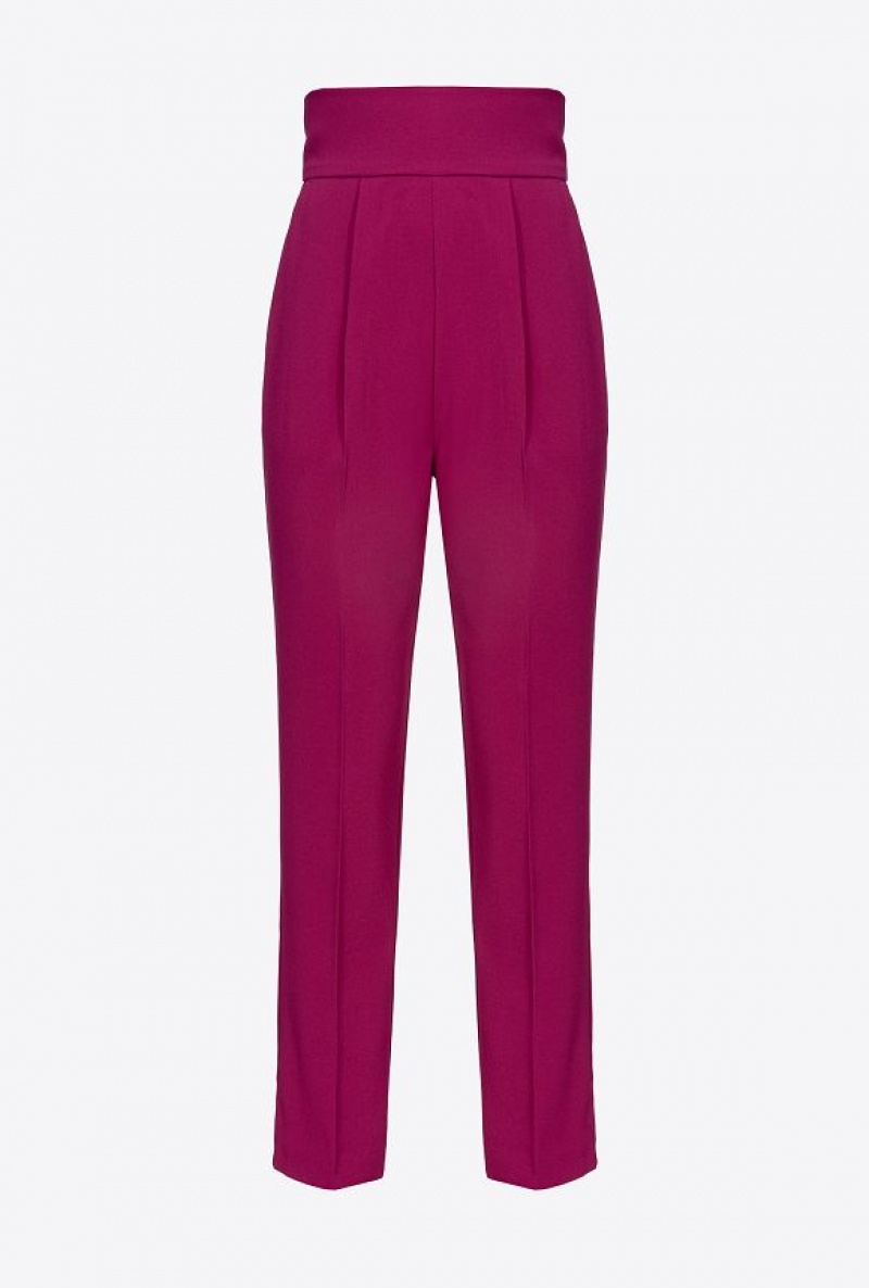 Pinko High-waisted Stretch CrêPe Trousers Fialové | SN-PKO33714