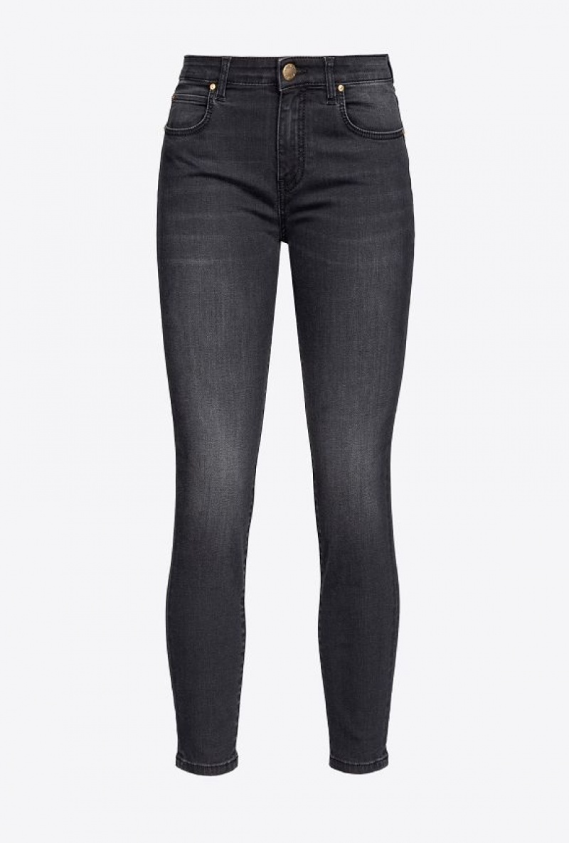 Pinko Hubená Black Stretch Denim Jeans Černé | SN-PKO34011