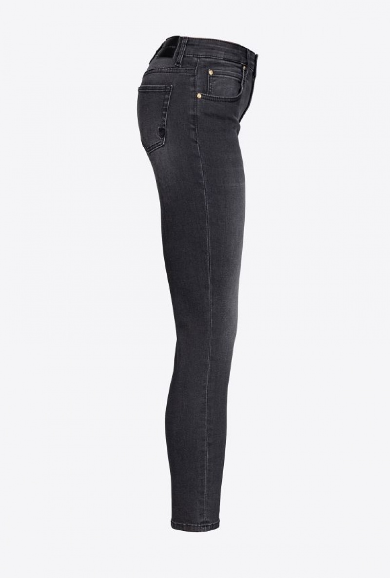 Pinko Hubená Black Stretch Denim Jeans Černé | SN-PKO34011