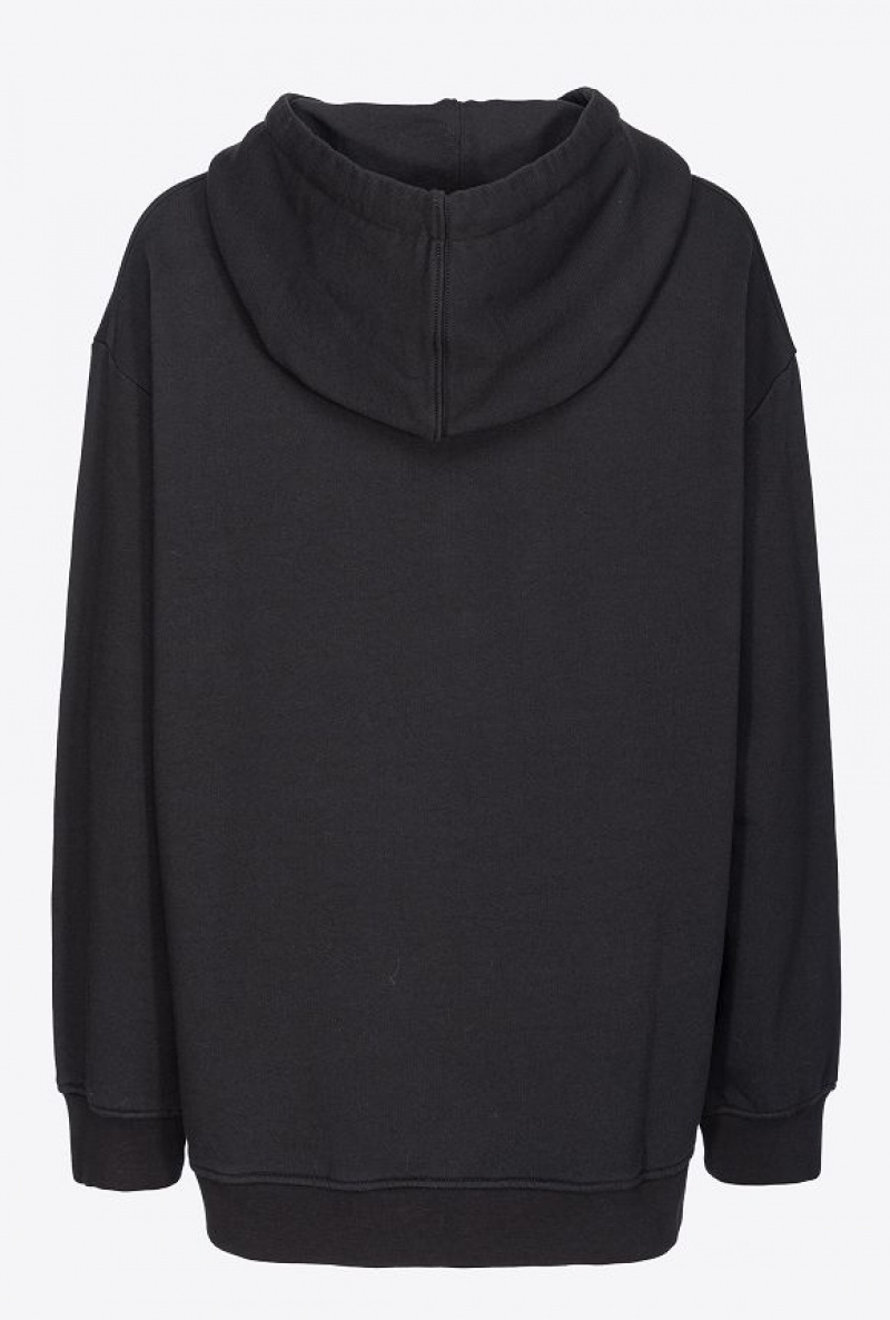 Pinko Ironiko-print Sweatshirt Černé Fuchsie | SN-PKO33499