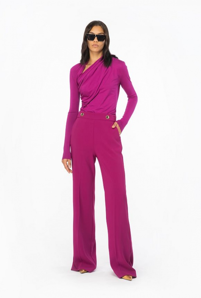 Pinko Jersey Svetrové With Draping Fialové | SN-PKO33317