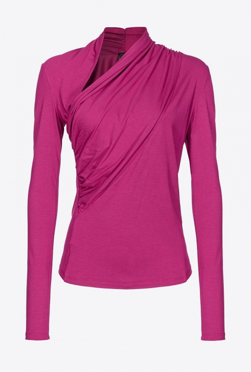 Pinko Jersey Svetrové With Draping Fialové | SN-PKO33317