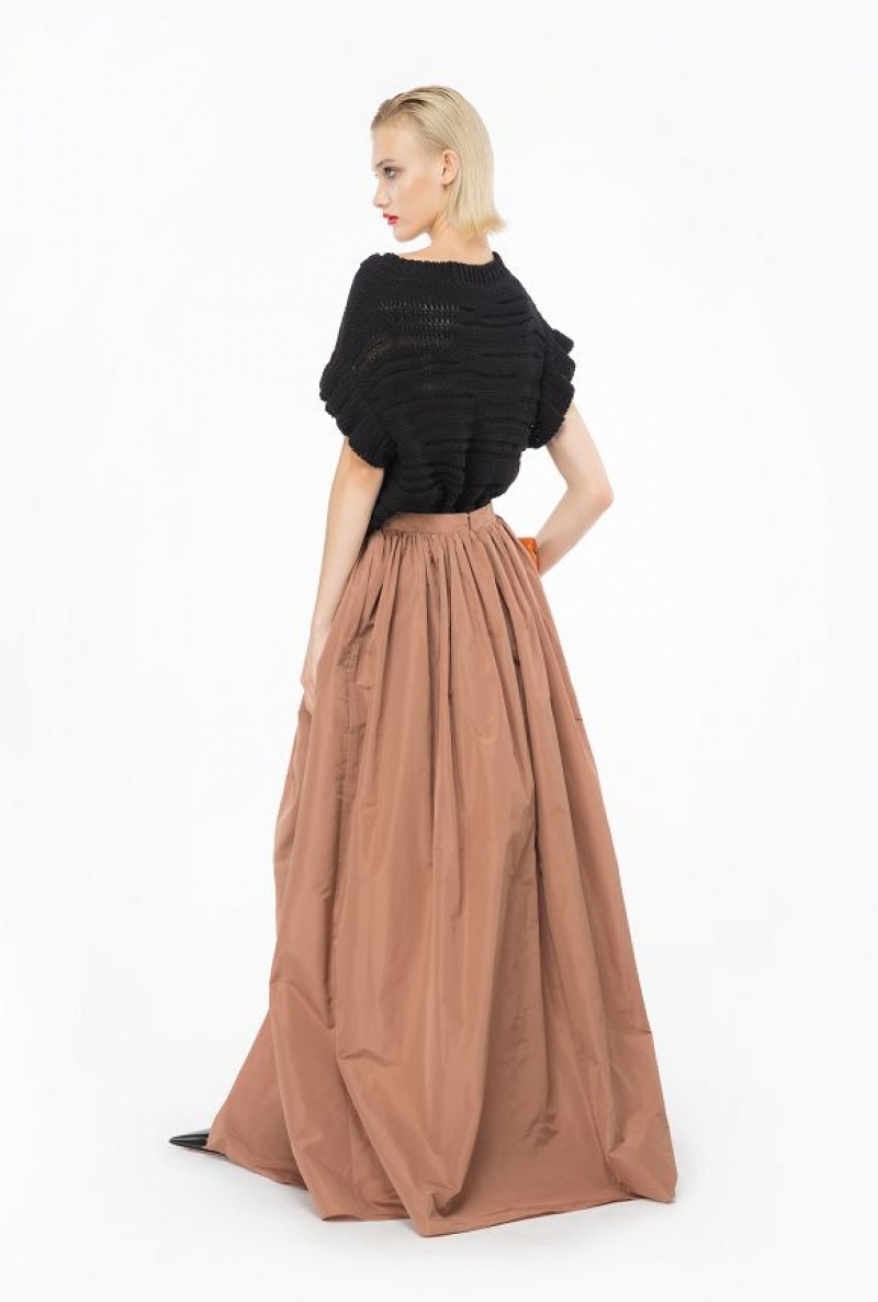 Pinko Knit Crop Top With Wavy Stripe Černé | SN-PKO33224