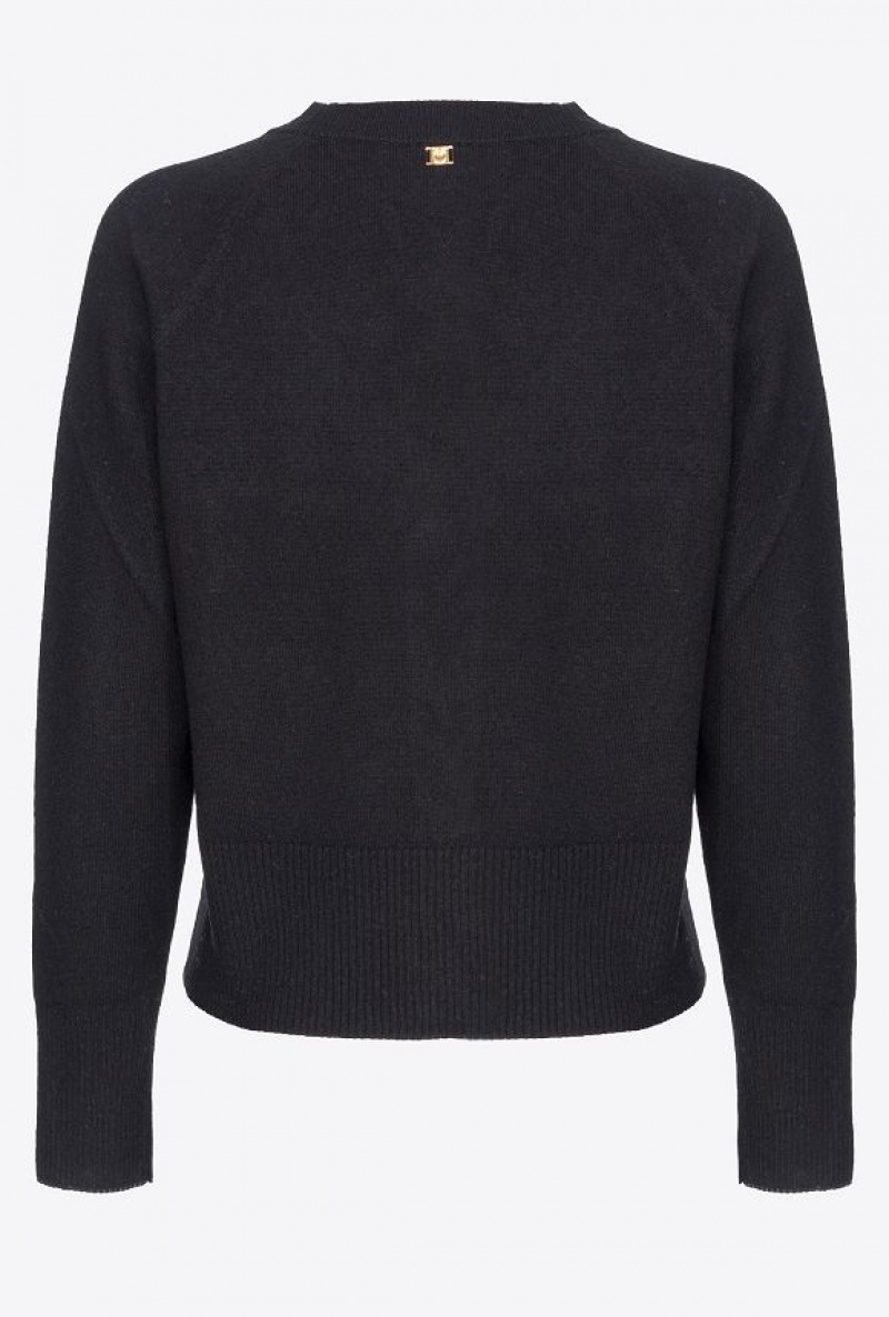 Pinko Krátké Cashmere Cardigan Černé | SN-PKO33441