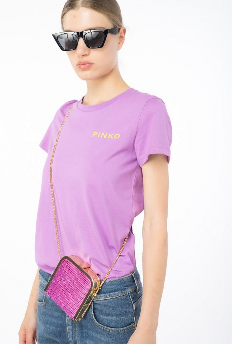 Pinko Lady T-shirt Fialové | SN-PKO33361