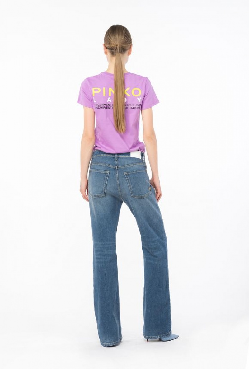 Pinko Lady T-shirt Fialové | SN-PKO33361