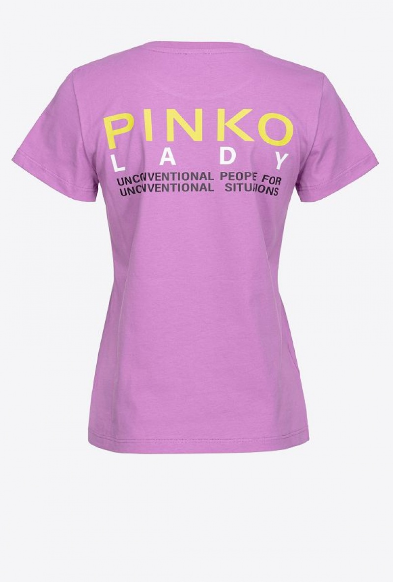 Pinko Lady T-shirt Fialové | SN-PKO33361