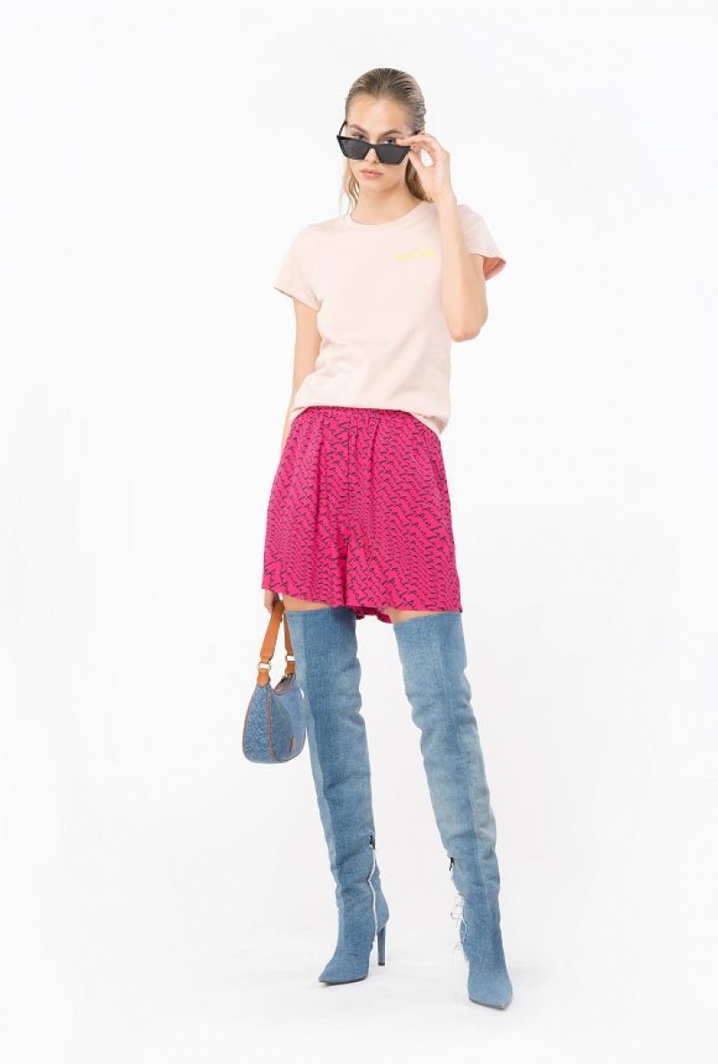 Pinko Lady T-shirt Světle Růžové | SN-PKO33310