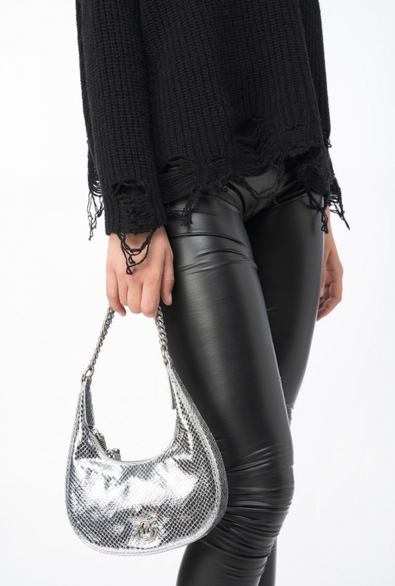 Pinko Læder-effect Tights Černé | SN-PKO33707