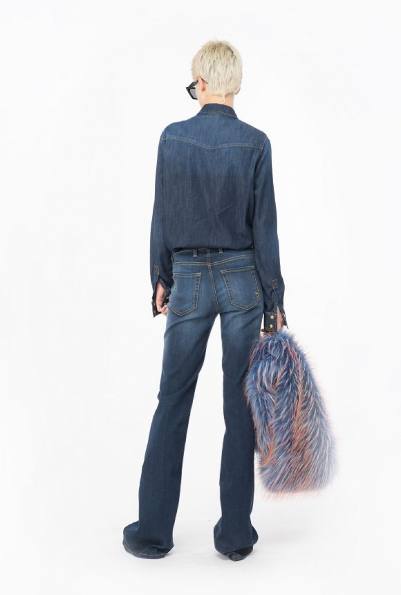 Pinko Light Twill Blue Denim Shirt Tmavě Blankyt Světle Modré | SN-PKO33154