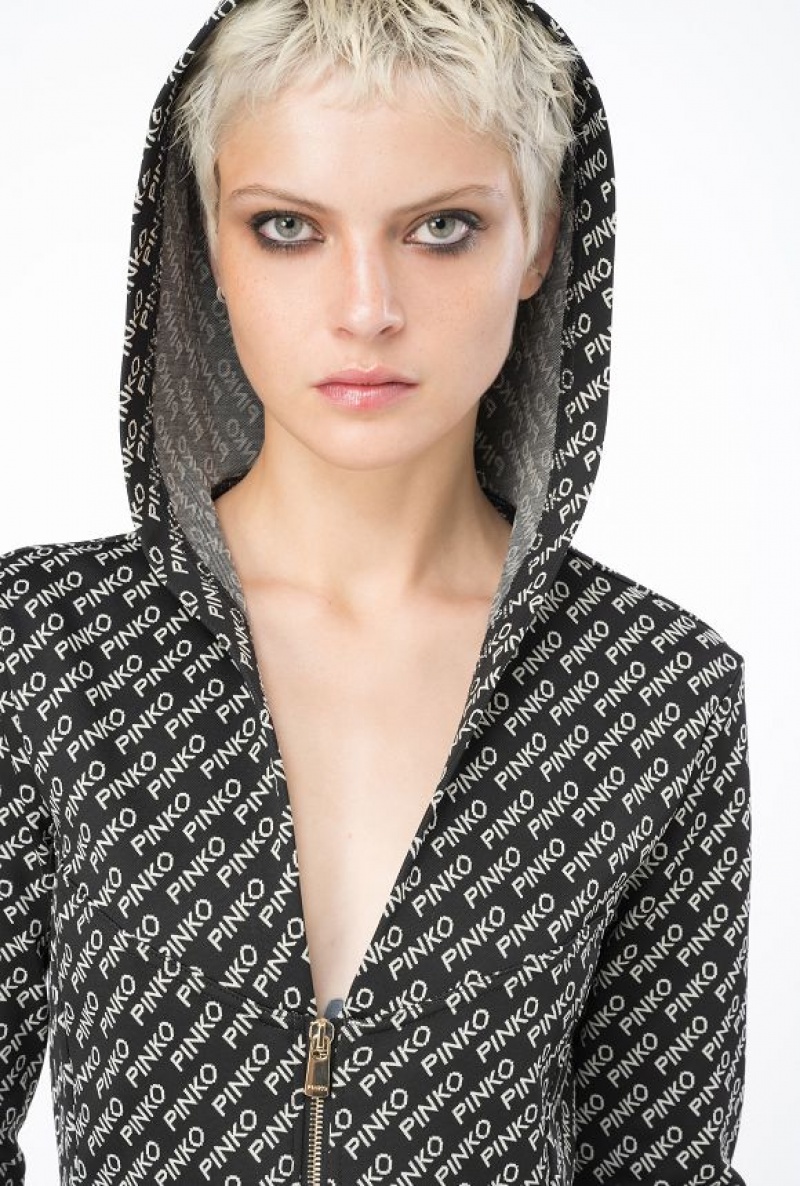 Pinko Logo Jacquard Sweatshirt Černé Bílé | SN-PKO33424