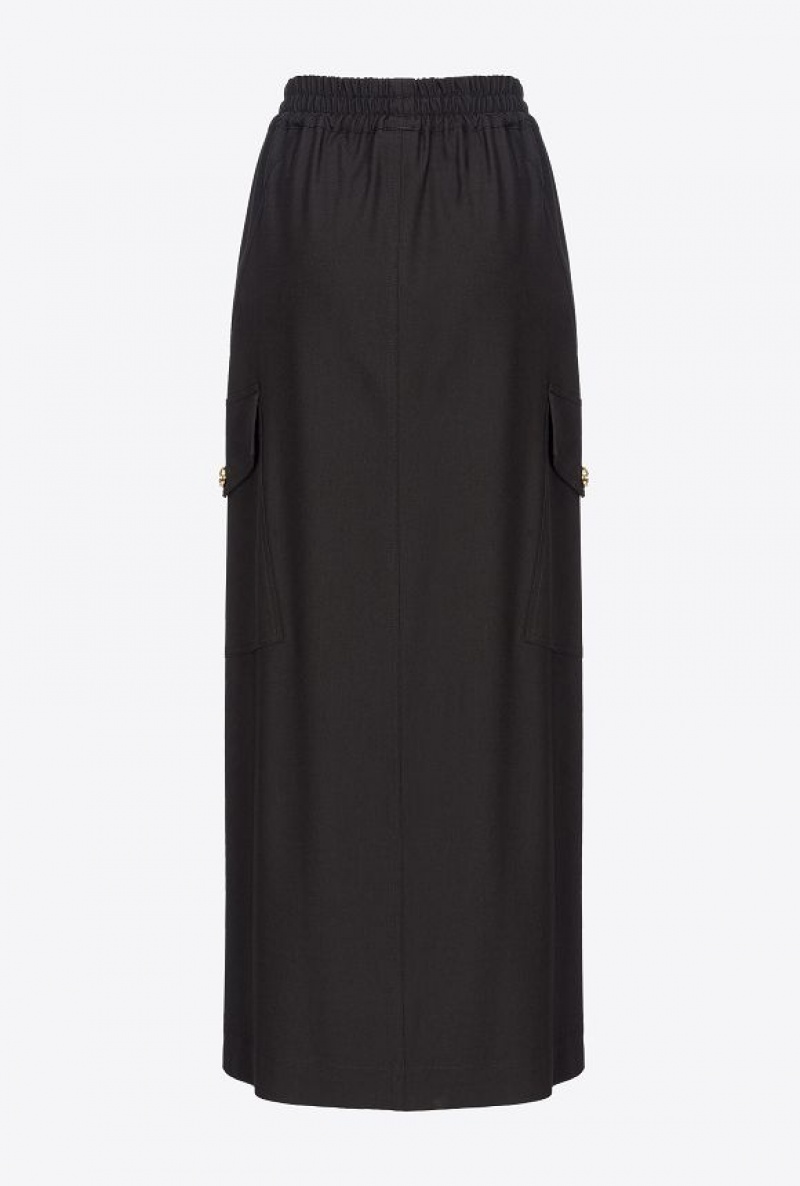 Pinko Long Cargo-style Skirt Černé | SN-PKO34104