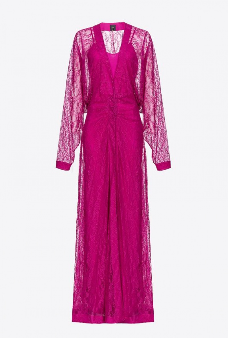 Pinko Long Krajkové Šaty Fialové | SN-PKO33092