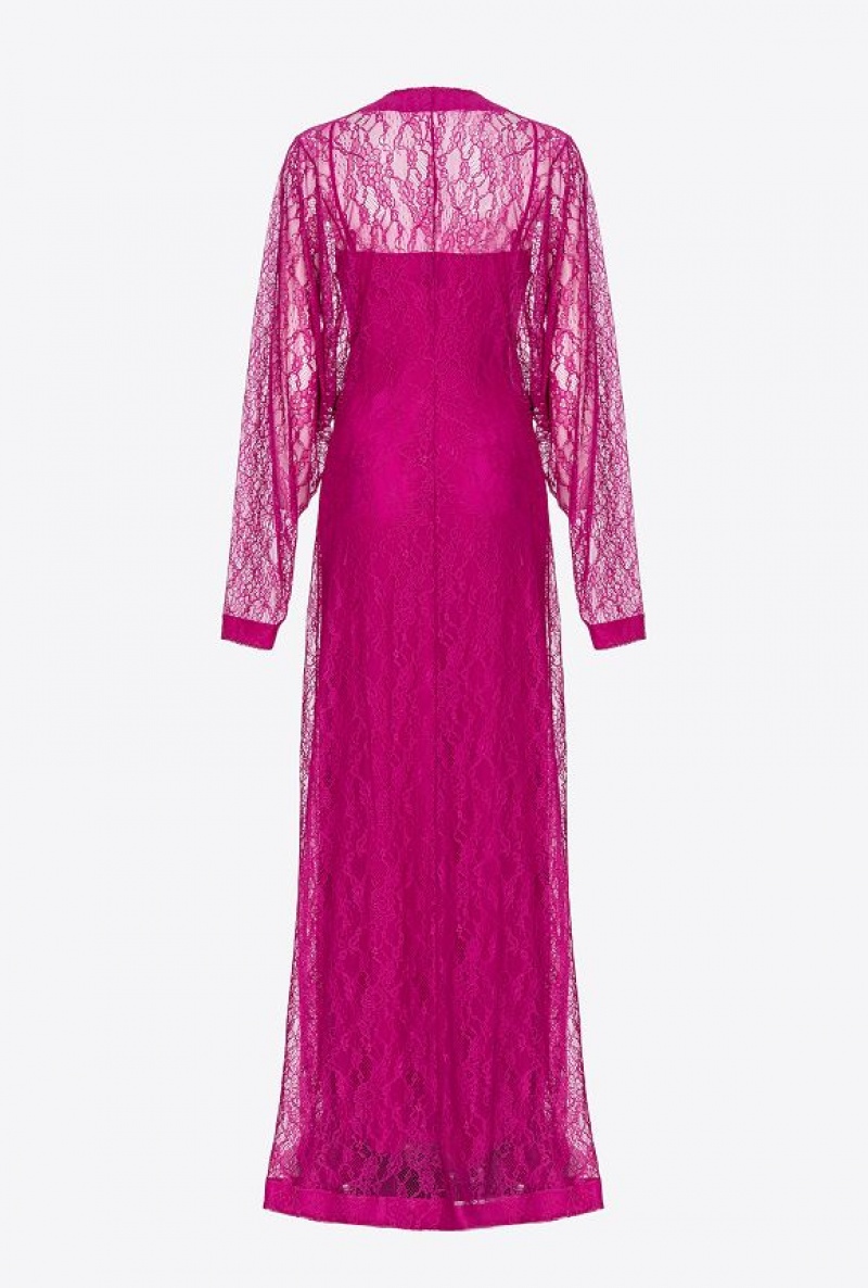 Pinko Long Krajkové Šaty Fialové | SN-PKO33092