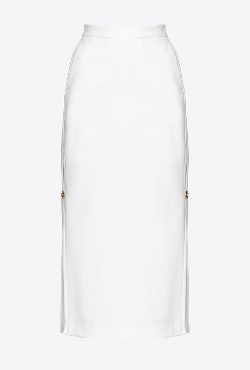 Pinko Long Skirt With Metal Buttons Bílé | SN-PKO34050