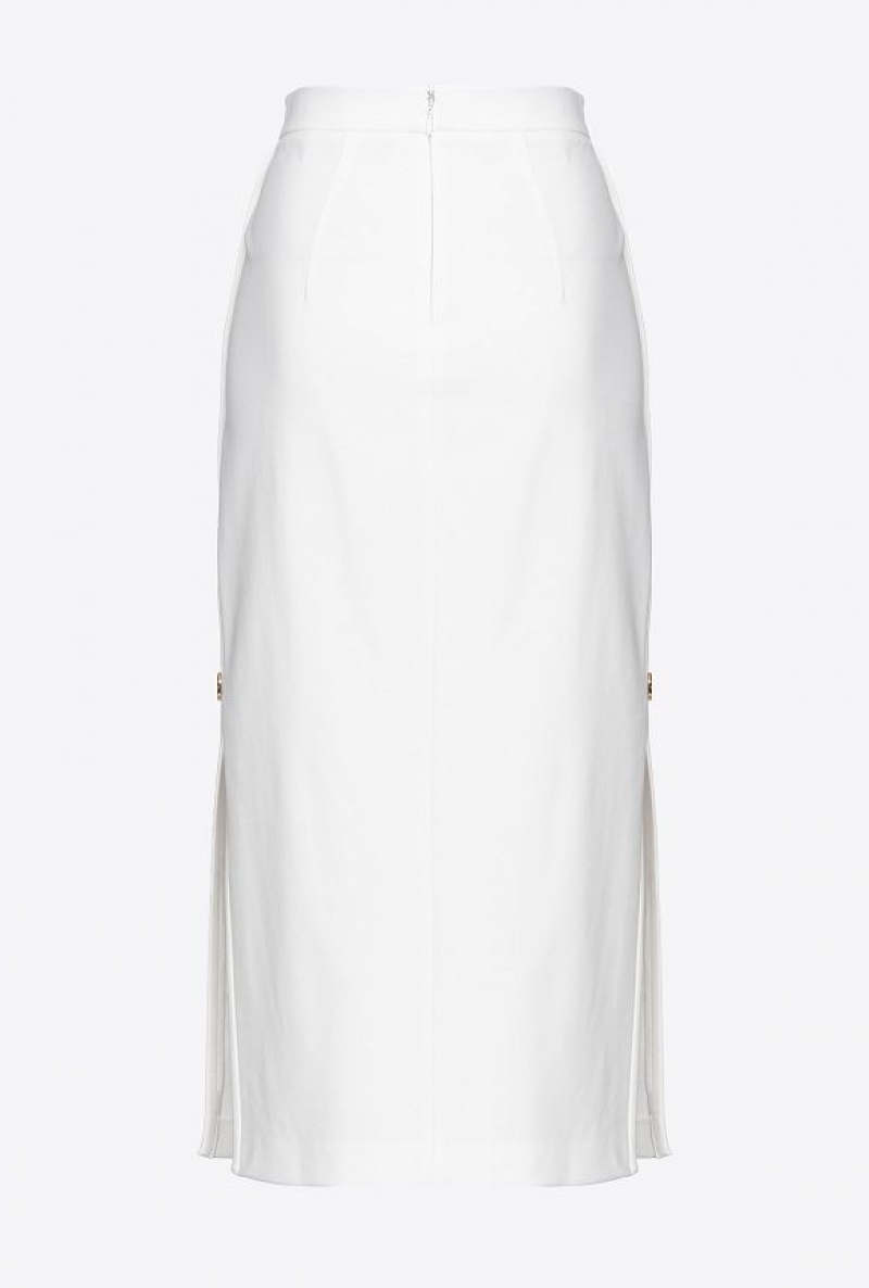 Pinko Long Skirt With Metal Buttons Bílé | SN-PKO34050