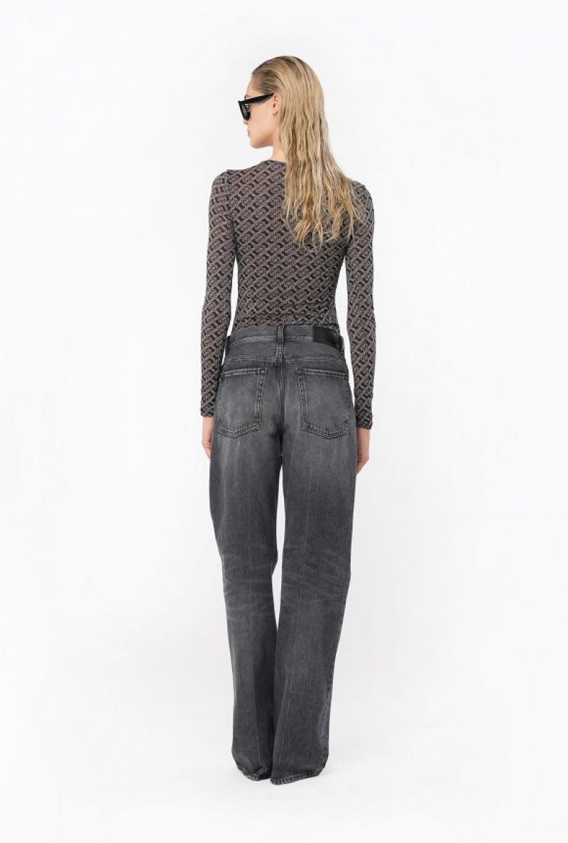 Pinko Long-sleeved Svetrové With Logo Černé | SN-PKO33367
