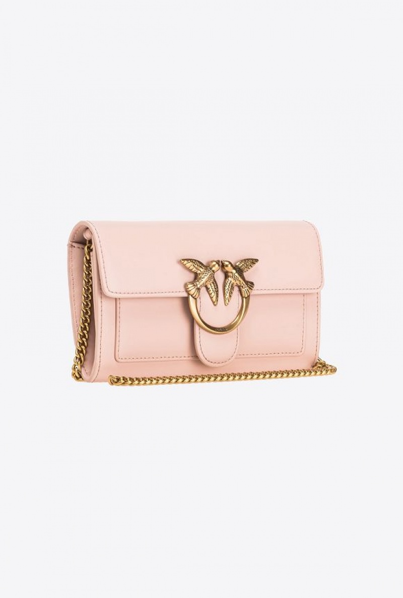 Pinko Love Bag One Wallet Simply Růžové Růžové Zlaté | SN-PKO32698