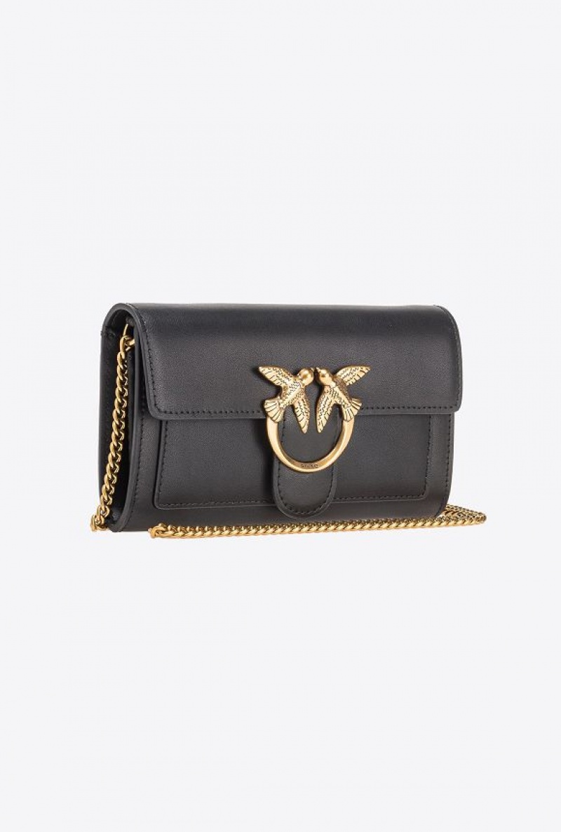 Pinko Love Bag One Wallet Simply Černé Zlaté | SN-PKO32454