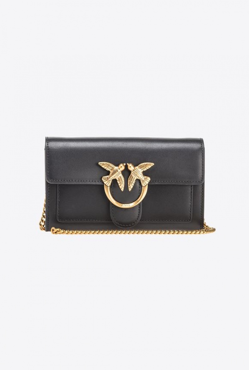 Pinko Love Bag One Wallet Simply Černé Zlaté | SN-PKO32454