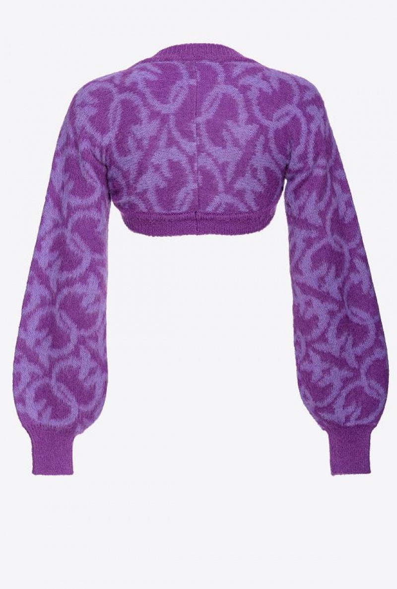 Pinko Love Birds Alpaca-blend Shrug Fialové Fialové | SN-PKO33492