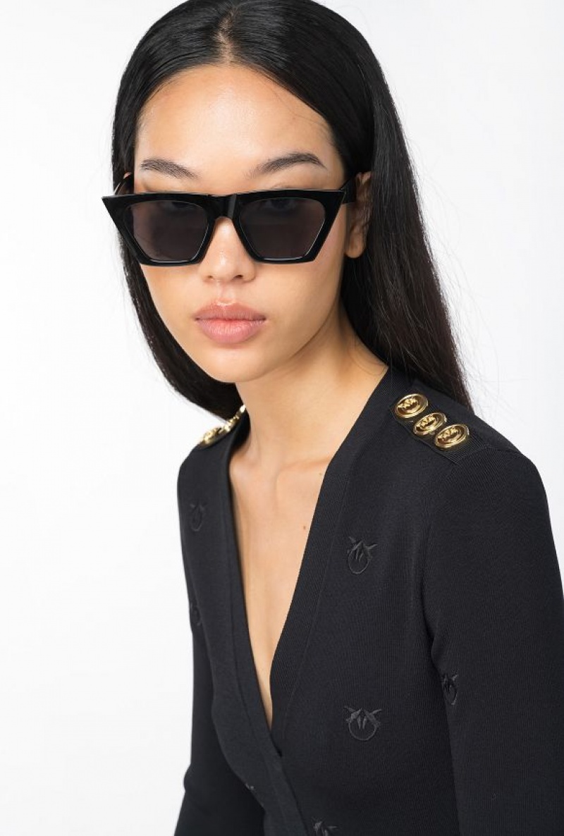 Pinko Love Birds Jacquard Šaty Černé | SN-PKO33867