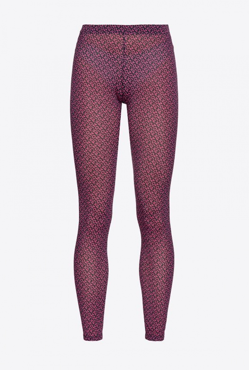 Pinko Love Birds Leggings Černé Růžové | SN-PKO33735