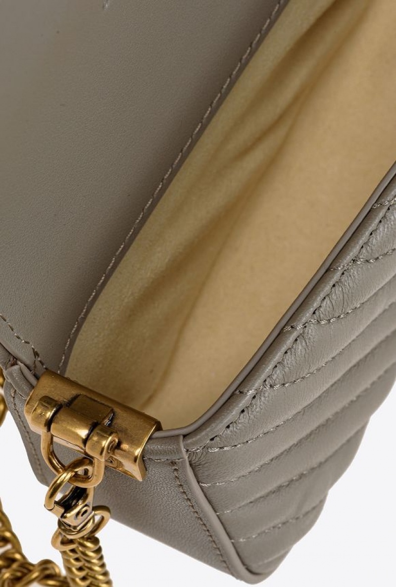 Pinko Micro Love Bag Click Chevron Zlaté | SN-PKO32474
