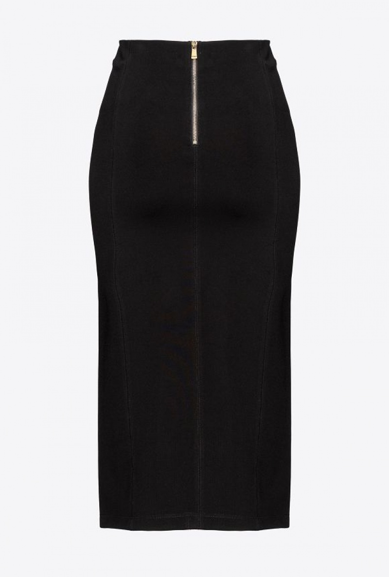 Pinko Midi Skirt With Slit Černé | SN-PKO34048