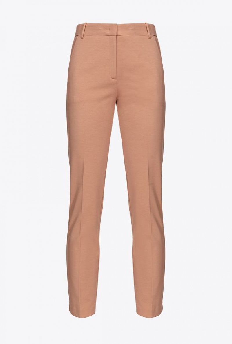 Pinko Milano-knit Cigarette Trousers Béžový | SN-PKO33896