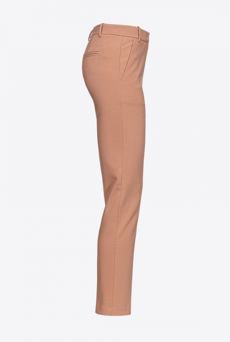 Pinko Milano-knit Cigarette Trousers Béžový | SN-PKO33896