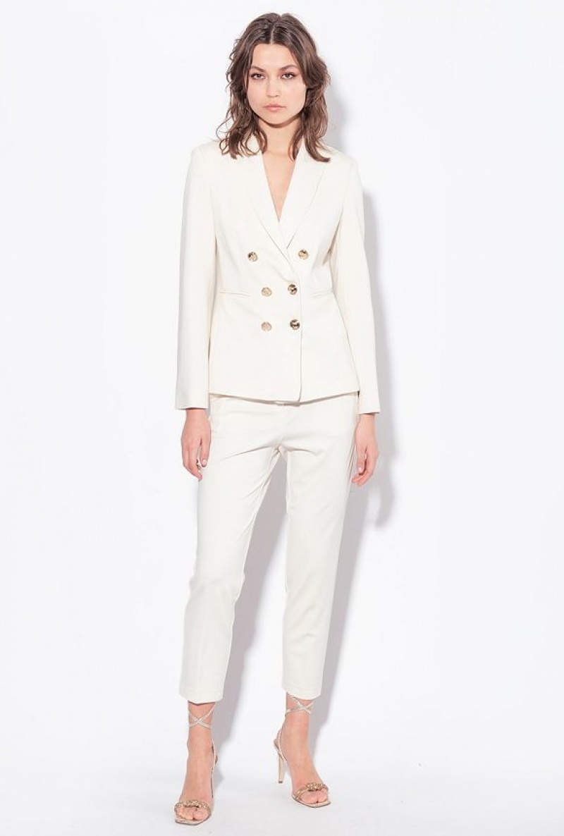 Pinko Milano-knit Cigarette Trousers Růžové Bílé | SN-PKO33695