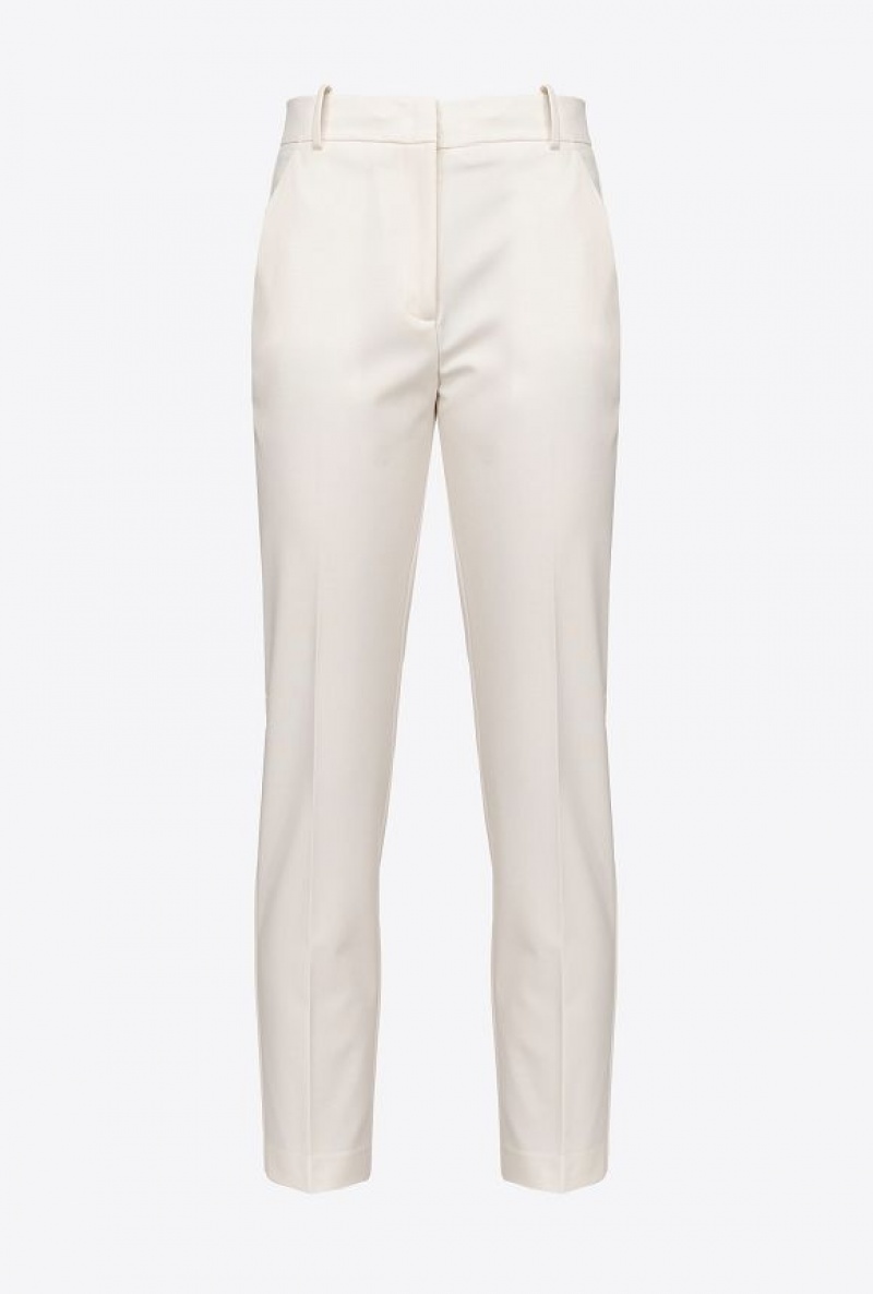 Pinko Milano-knit Cigarette Trousers Růžové Bílé | SN-PKO33695