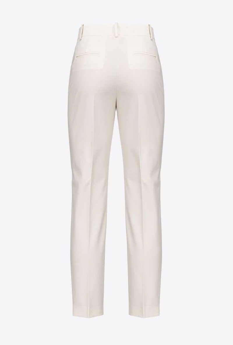 Pinko Milano-knit Cigarette Trousers Růžové Bílé | SN-PKO33695