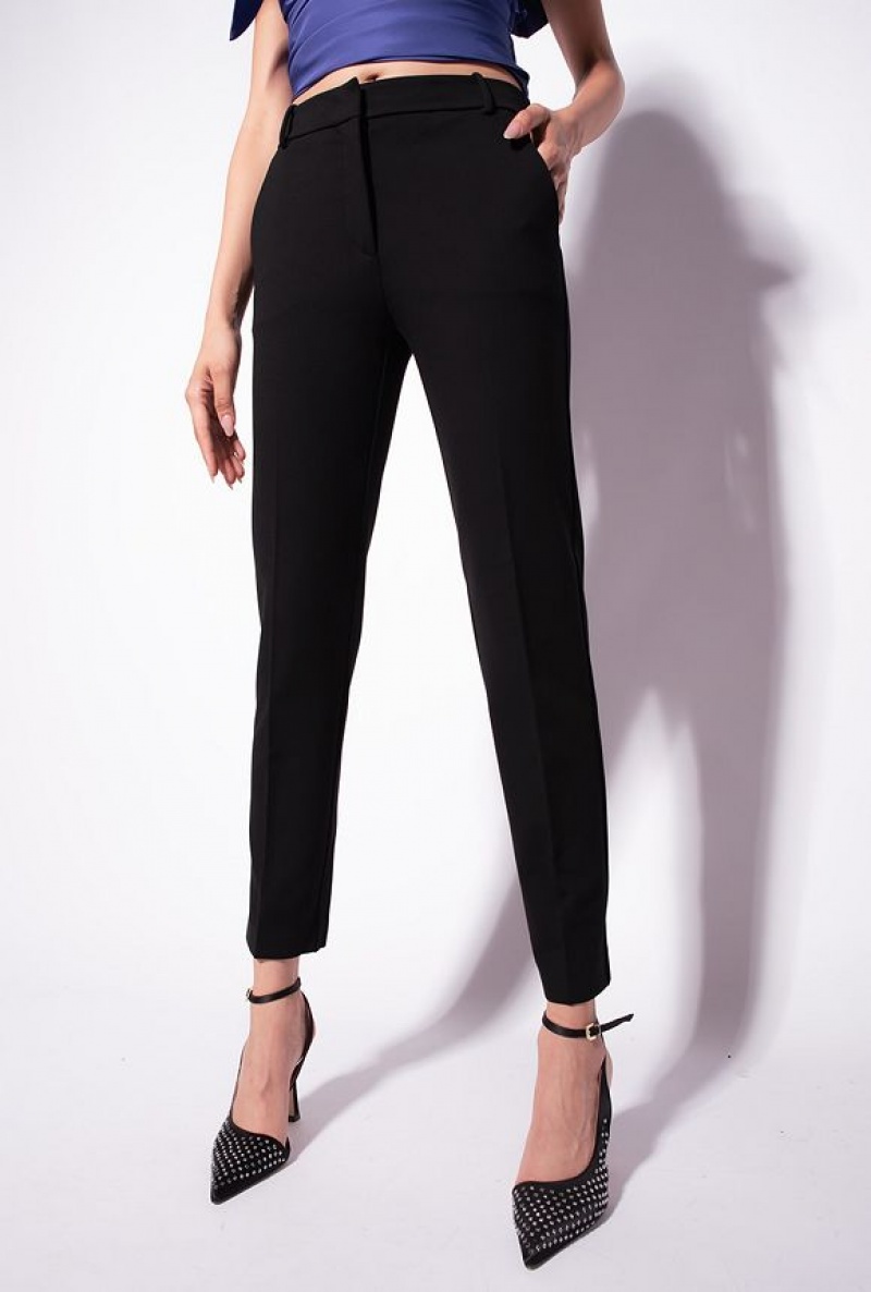 Pinko Milano-knit Cigarette Trousers Černé | SN-PKO33698