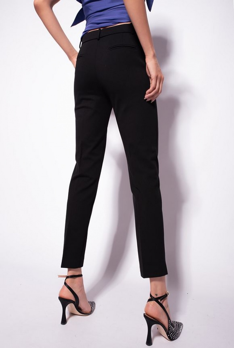 Pinko Milano-knit Cigarette Trousers Černé | SN-PKO33698