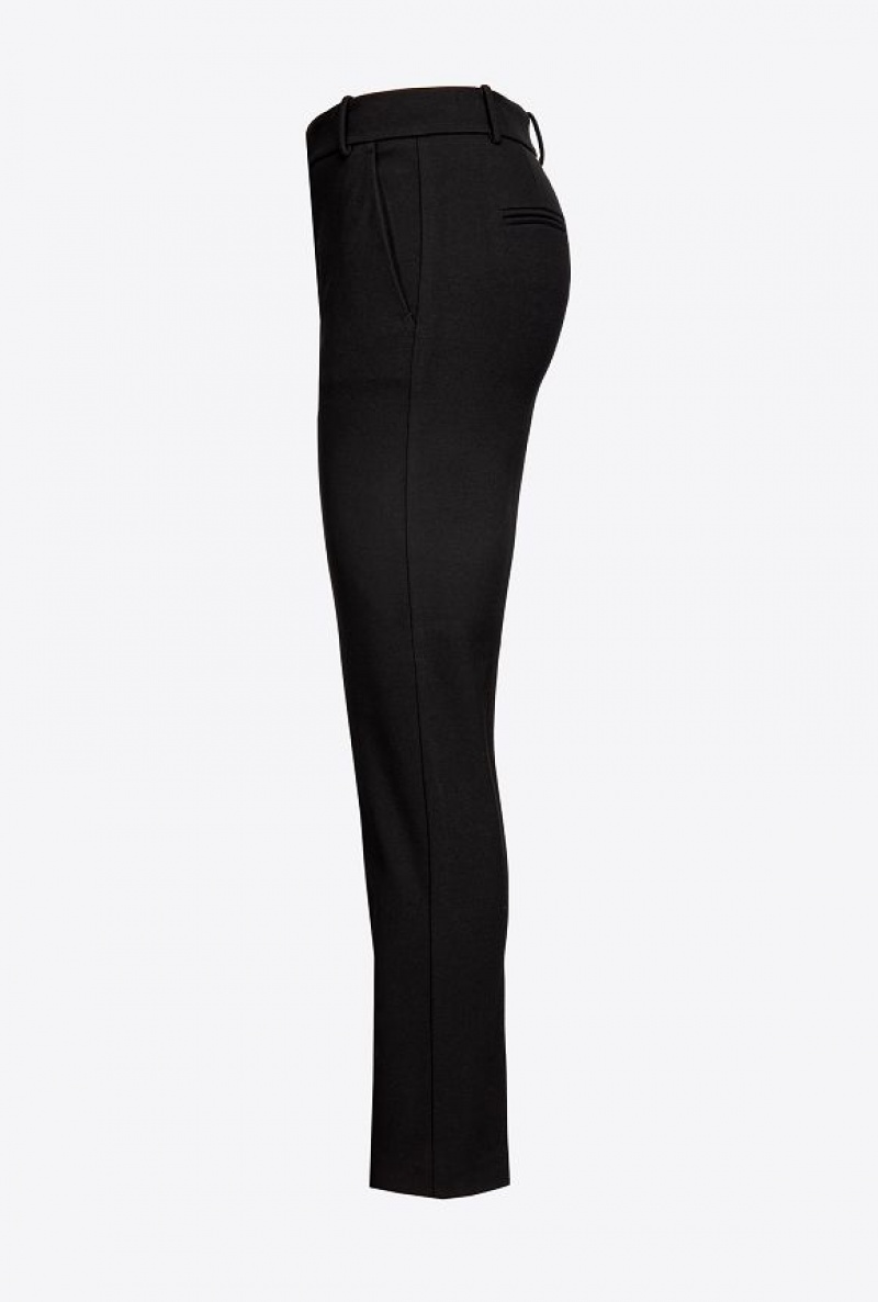 Pinko Milano-knit Cigarette Trousers Černé | SN-PKO33698