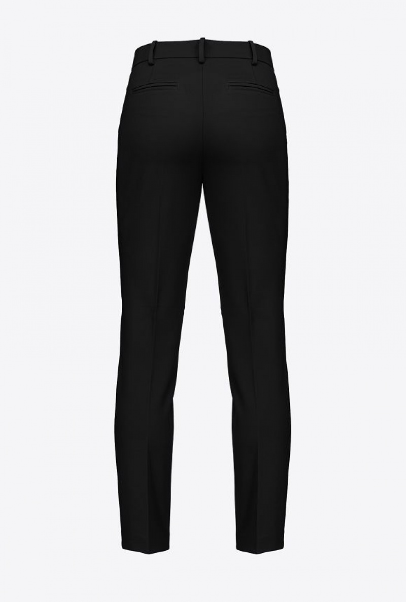 Pinko Milano-knit Cigarette Trousers Černé | SN-PKO33713