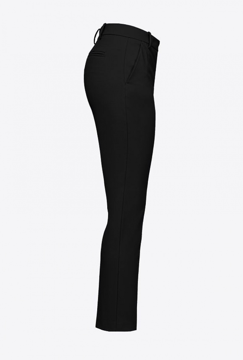 Pinko Milano-knit Cigarette Trousers Černé | SN-PKO33713