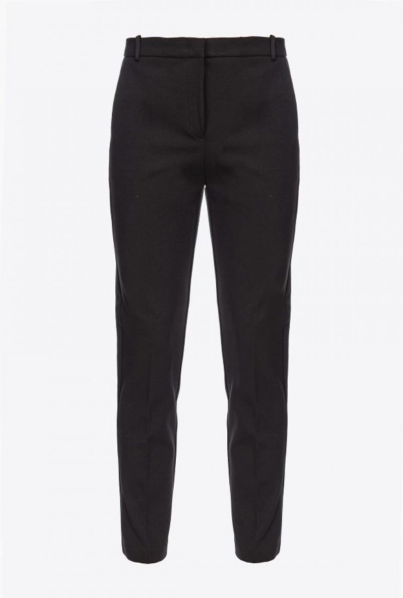 Pinko Milano-knit Cigarette Trousers Černé | SN-PKO33730