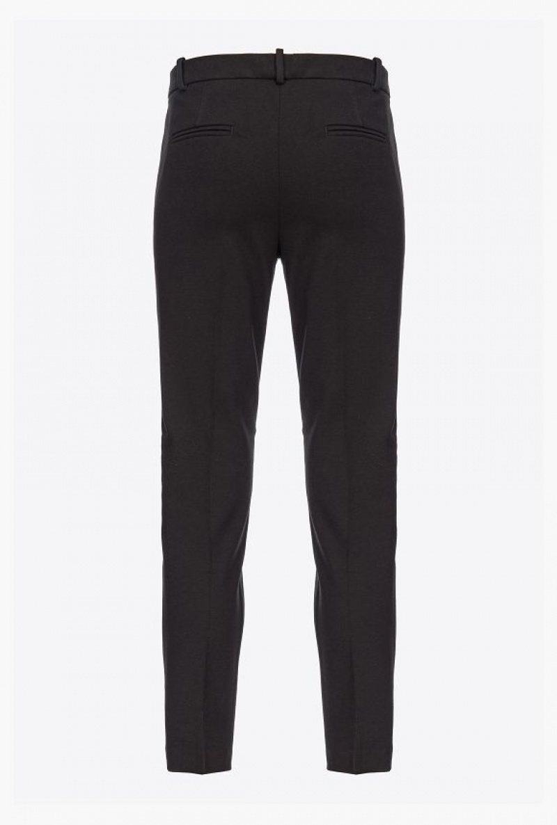 Pinko Milano-knit Cigarette Trousers Černé | SN-PKO33730