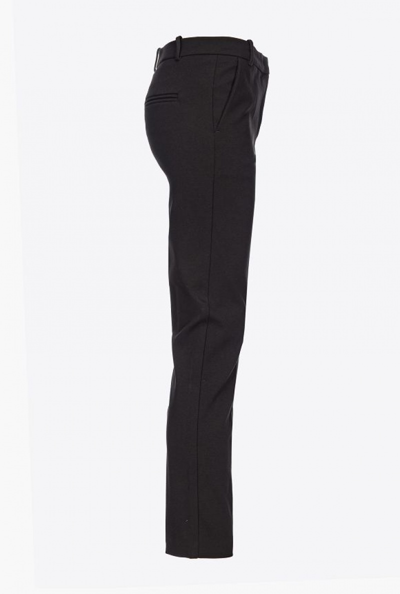 Pinko Milano-knit Cigarette Trousers Černé | SN-PKO33730