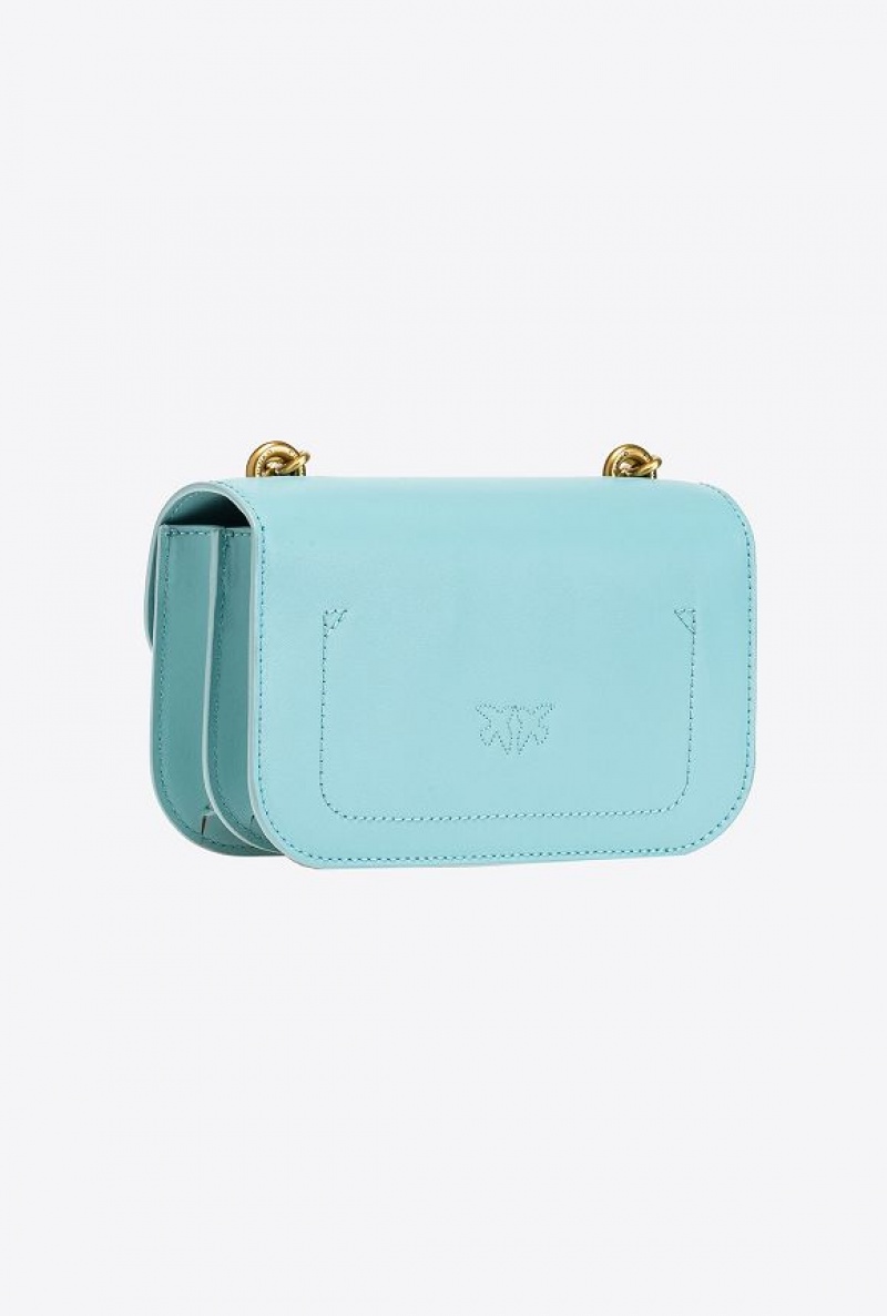 Pinko Mini Love Bag Bell In Læder Blankyt Zlaté | SN-PKO32668