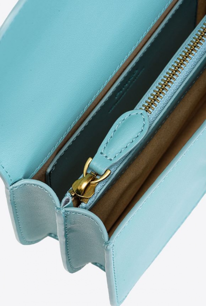 Pinko Mini Love Bag Bell In Læder Blankyt Zlaté | SN-PKO32376