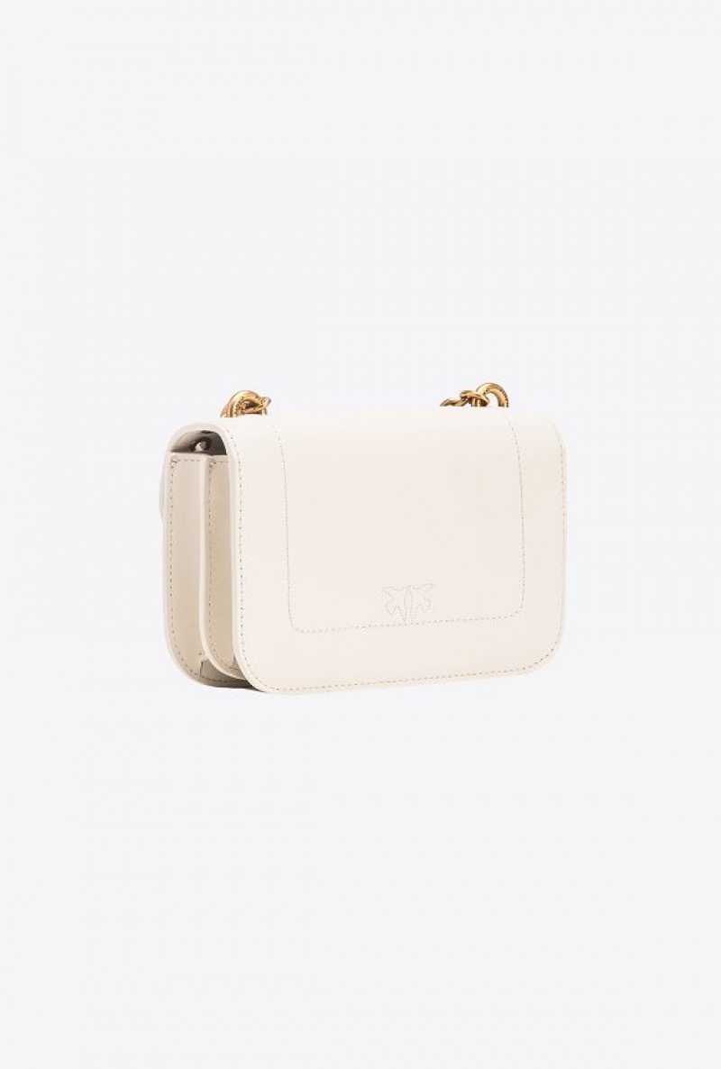 Pinko Mini Love Bag Bell With Metal Eyelets Bílé Bílé Zlaté | SN-PKO32757