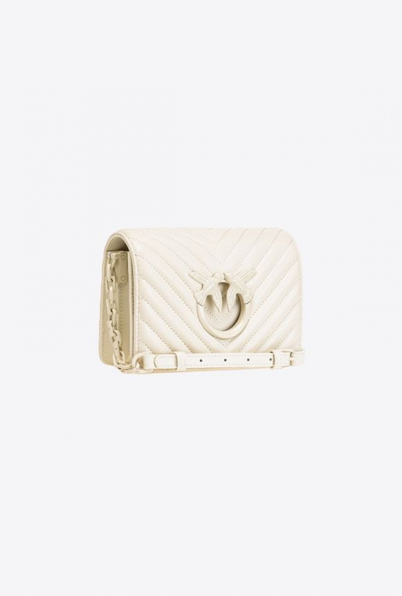 Pinko Mini Love Bag Click Chevron Colour Block Bílé Bílé | SN-PKO32666