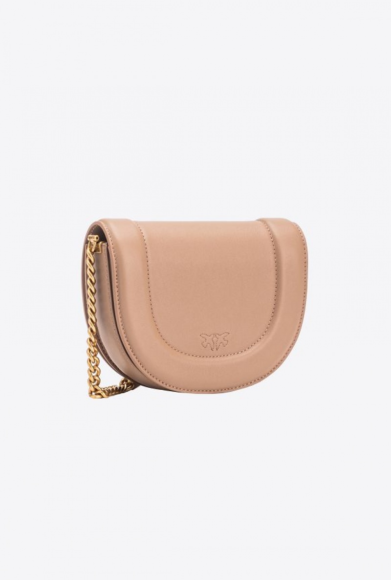 Pinko Mini Love Bag Click Round In Læder Zlaté | SN-PKO32445