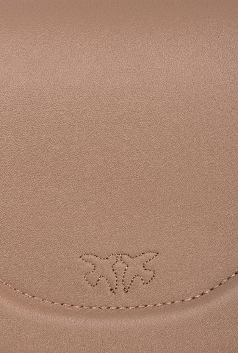 Pinko Mini Love Bag Click Round In Læder Zlaté | SN-PKO32445