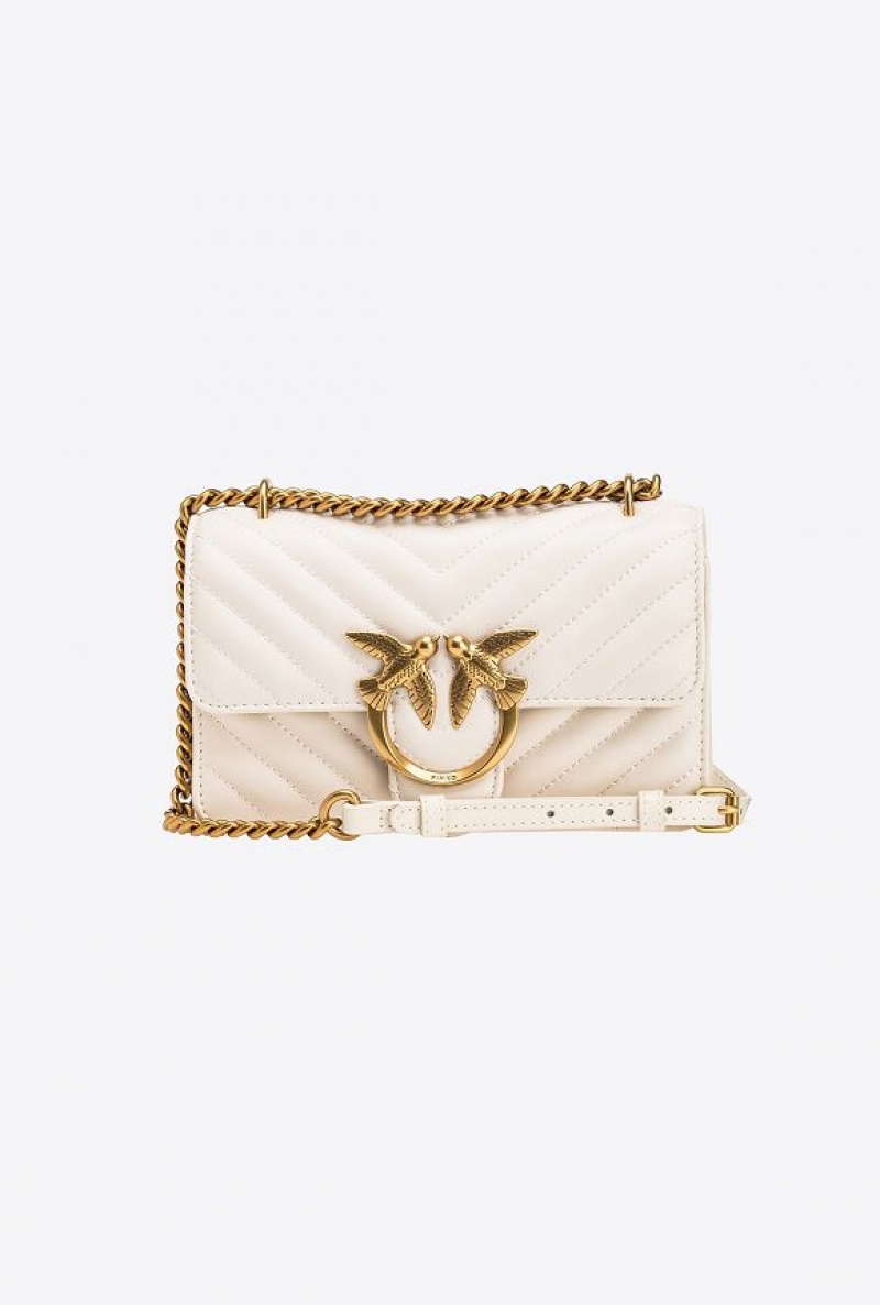 Pinko Mini Love Bag One Simply Bílé Bílé Zlaté | SN-PKO32740